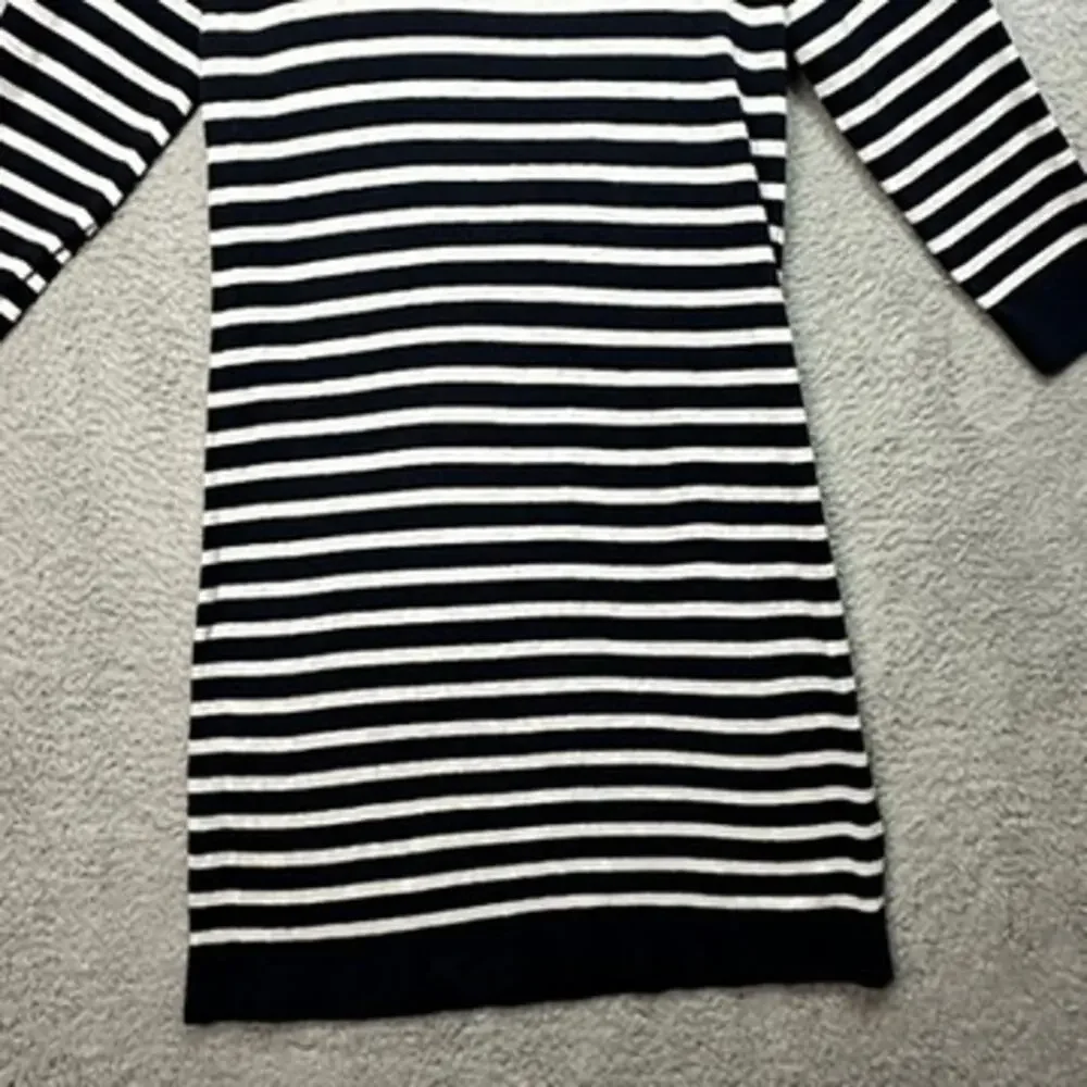Gap NWT Women's Medium Blue White Striped Knit Dress Scoop Neck Nautical Coastal